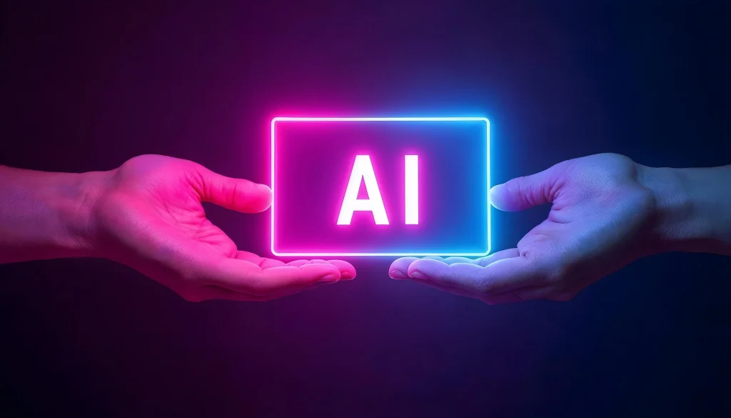 AI technology concept with glowing digital interface