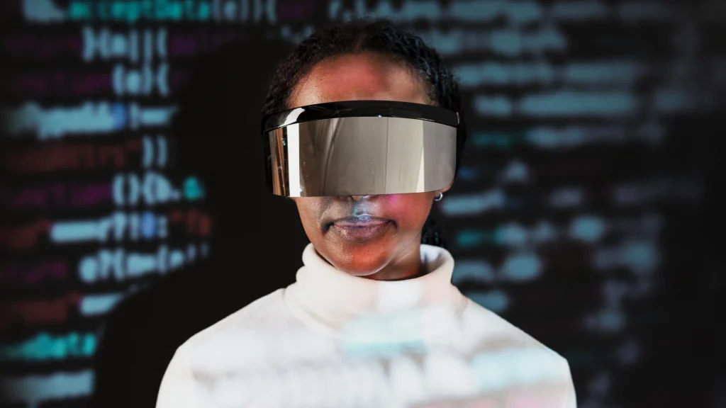 Futuristic AI innovation and virtual reality technology