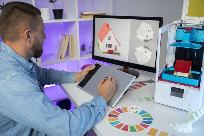 Blender 3D modeling and design workspace