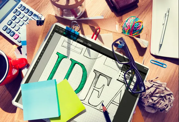Logo design workspace