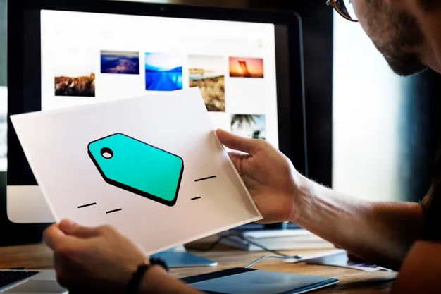 Designer creating a brand logo concept