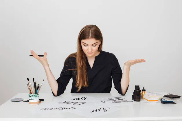 Designer struggling with creative ideas