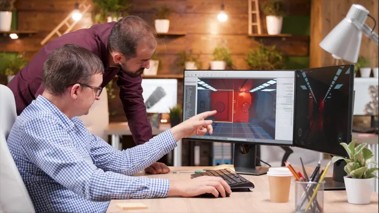 Designers collaborating on creative digital design projects
