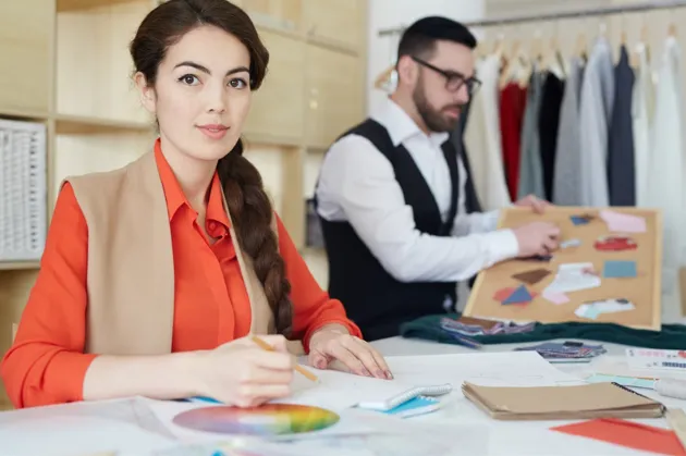 Fashion designers working on brand design