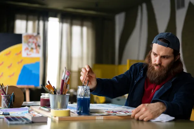Graphic designer working on creative artwork